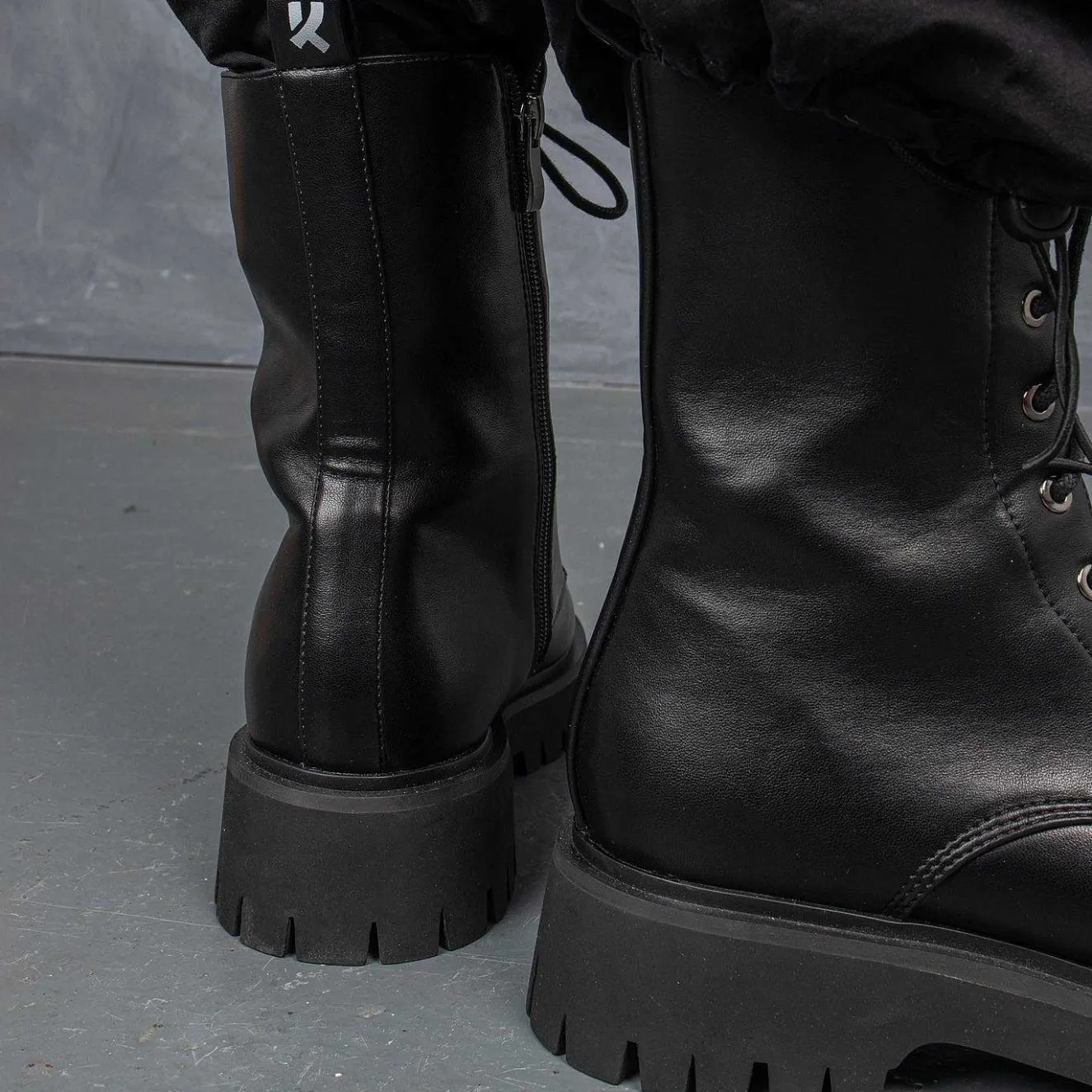 Anchor Black Military Lace Up Boots<KOI footwear