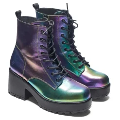 Bismuth Platform Military Boots - Rainbow<KOI footwear