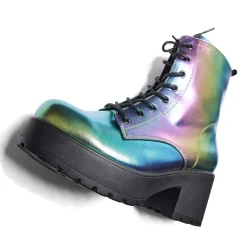 Bismuth Platform Military Boots - Rainbow<KOI footwear