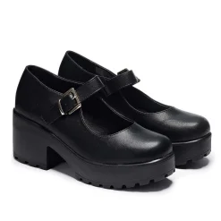 Black Chunky Platform Mary Jane Shoes<KOI footwear