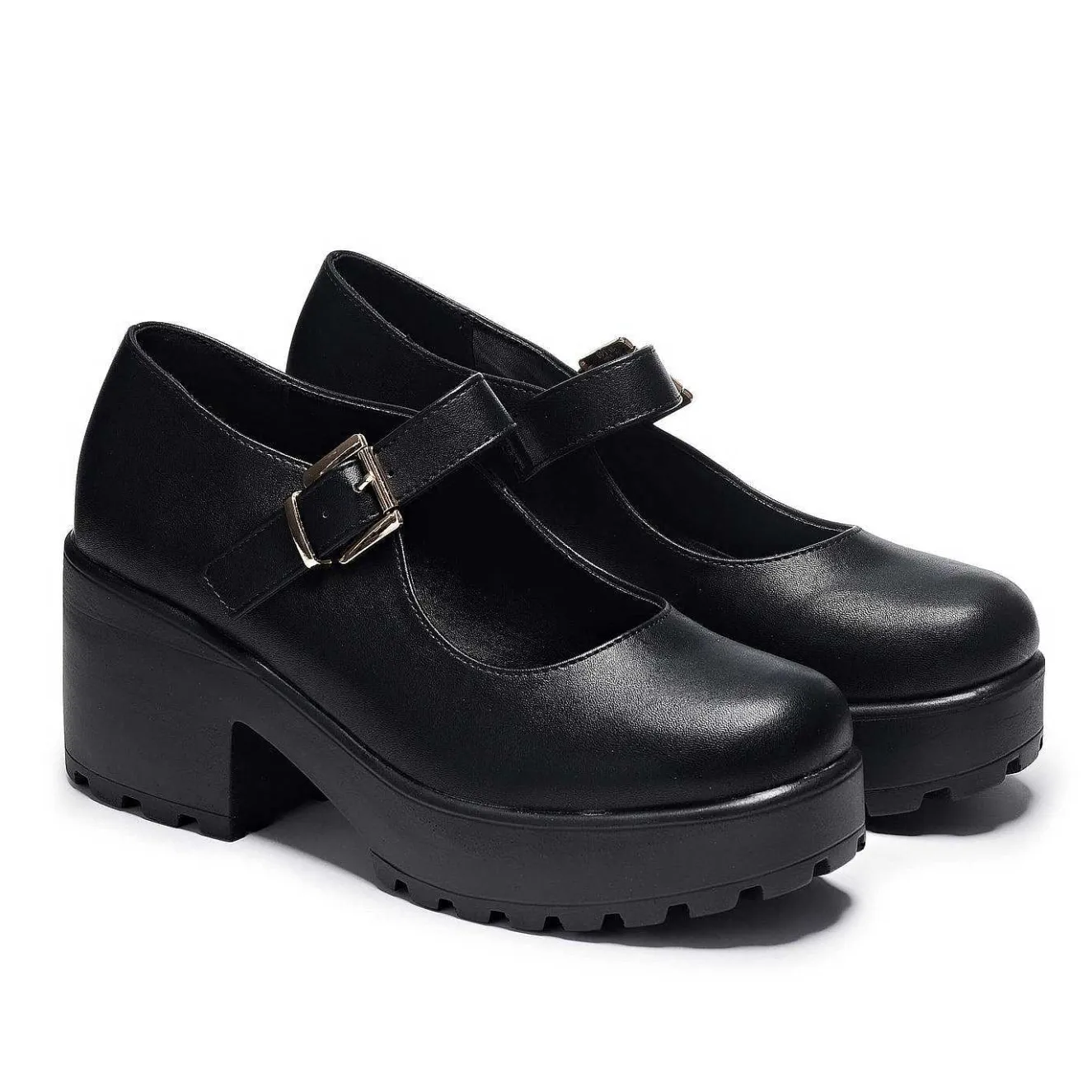 Black Chunky Platform Mary Jane Shoes<KOI footwear