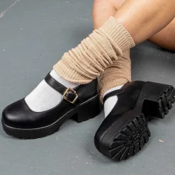 Black Chunky Platform Mary Jane Shoes<KOI footwear