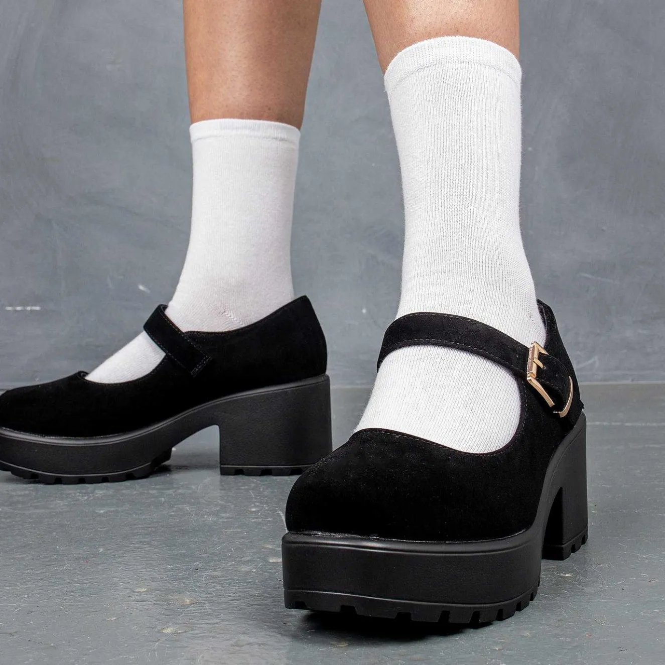 Black Chunky Platform Mary Jane Shoes<KOI footwear Discount
