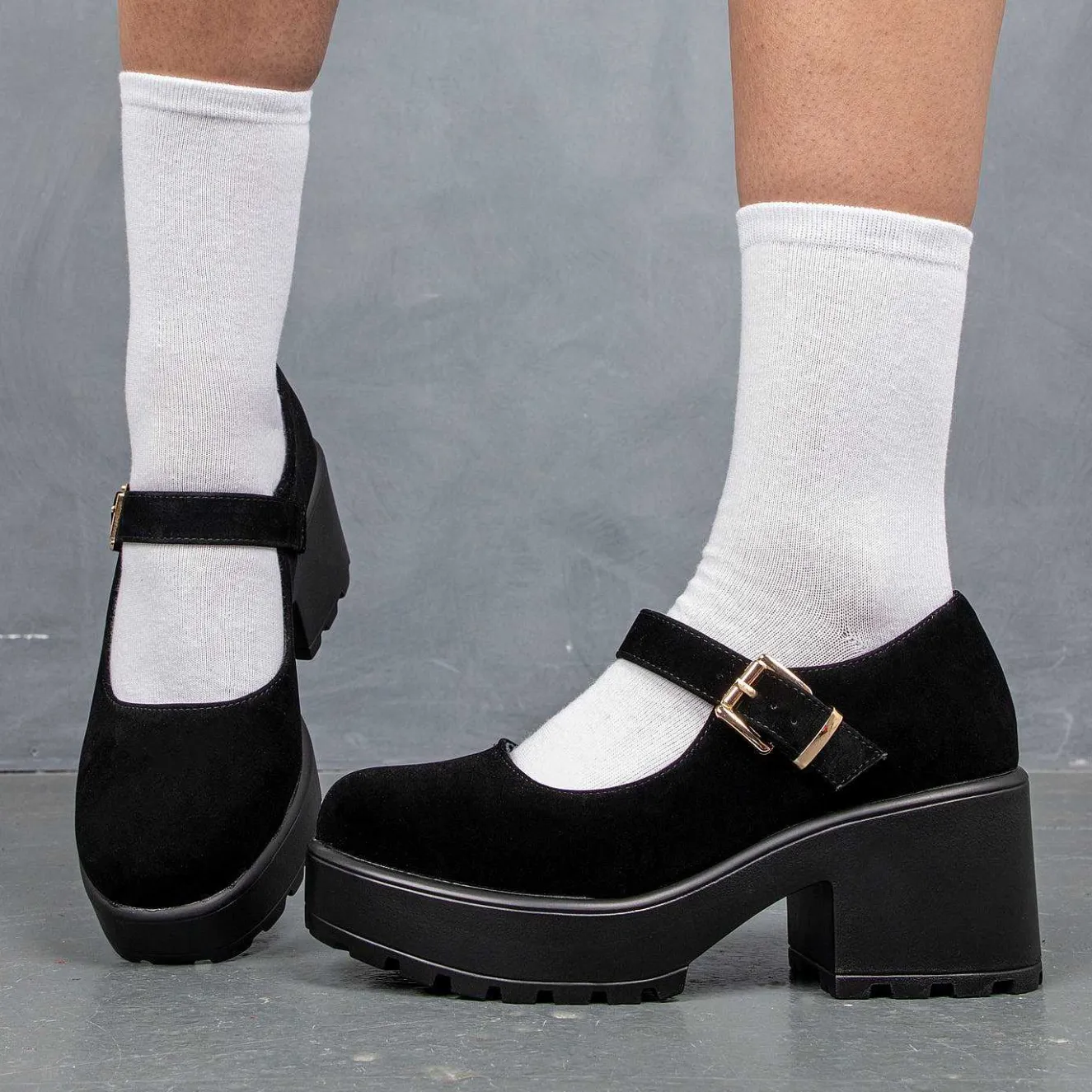 Black Chunky Platform Mary Jane Shoes<KOI footwear Discount