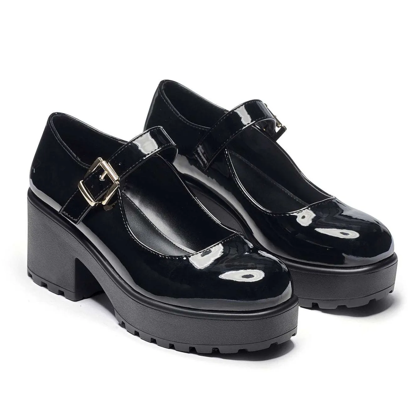 Black Chunky Platform Mary Jane Shoes<KOI footwear Clearance