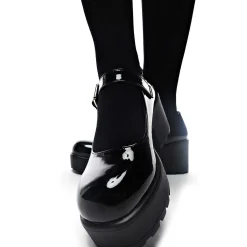 Black Chunky Platform Mary Jane Shoes<KOI footwear Clearance