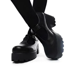 Black Chunky Platform Mary Jane Shoes<KOI footwear Online