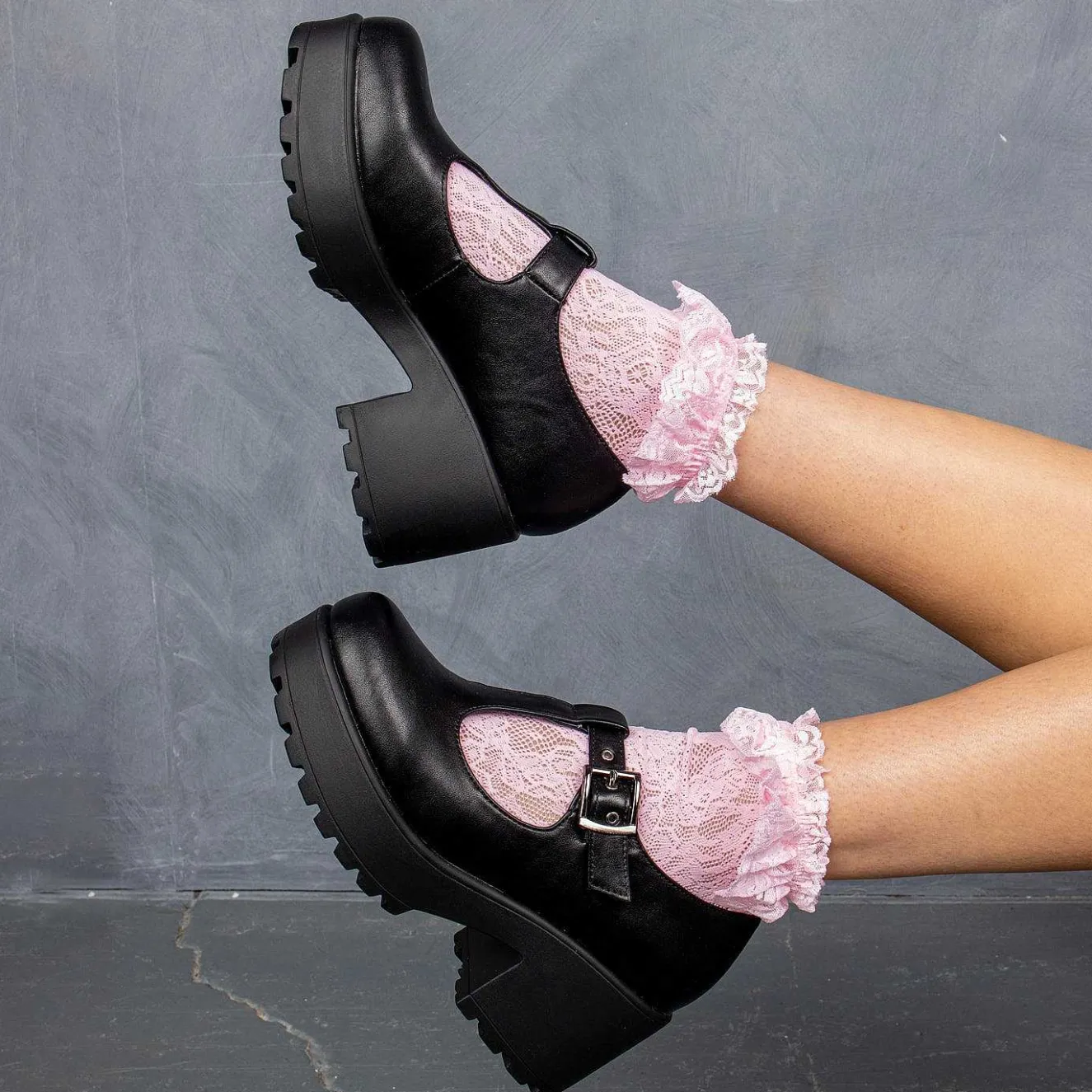 Black Chunky Platform Mary Jane Shoes<KOI footwear Online