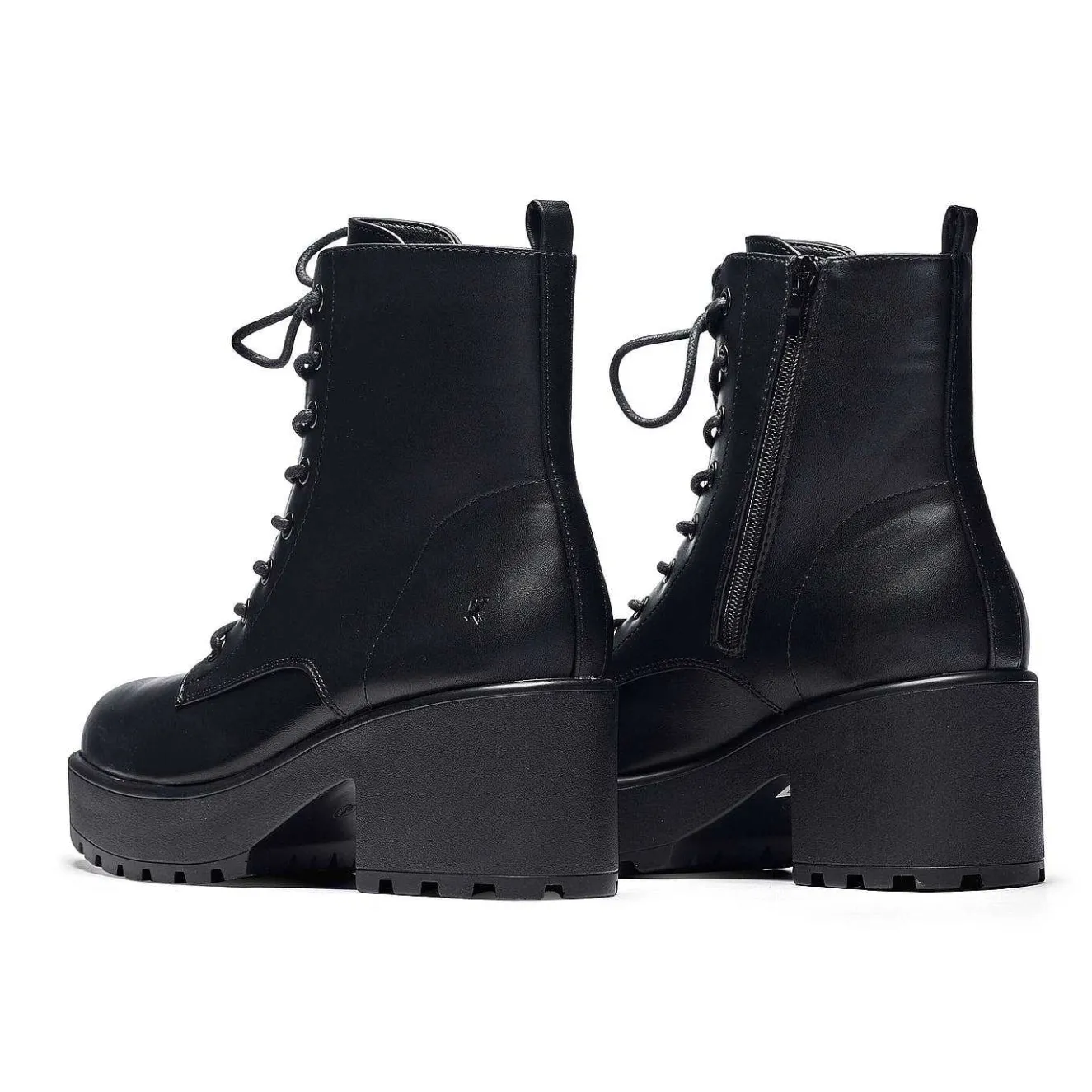 Black Leather Chunky Platform Military Boots In Size 10<KOI footwear Online