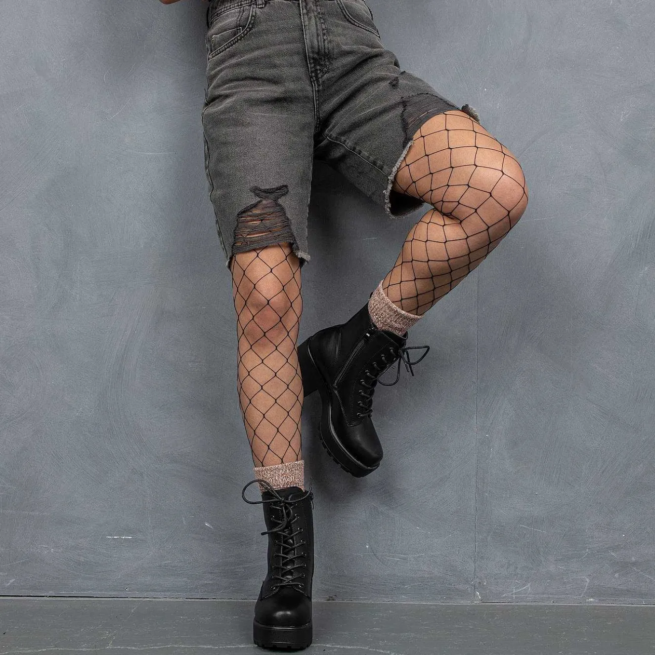 Black Leather Chunky Platform Military Boots In Size 10<KOI footwear Online