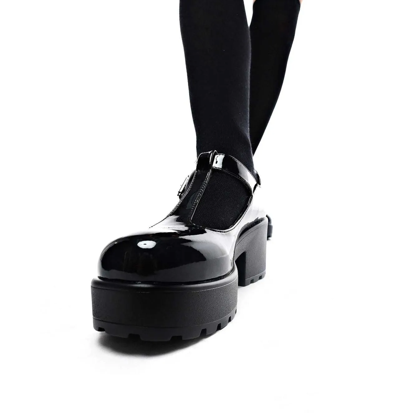 Black Patent Chunky Platform Mary Jane Shoes<KOI footwear Discount