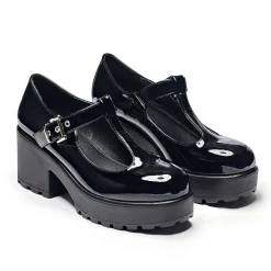 Black Patent Chunky Platform Mary Jane Shoes<KOI footwear Discount