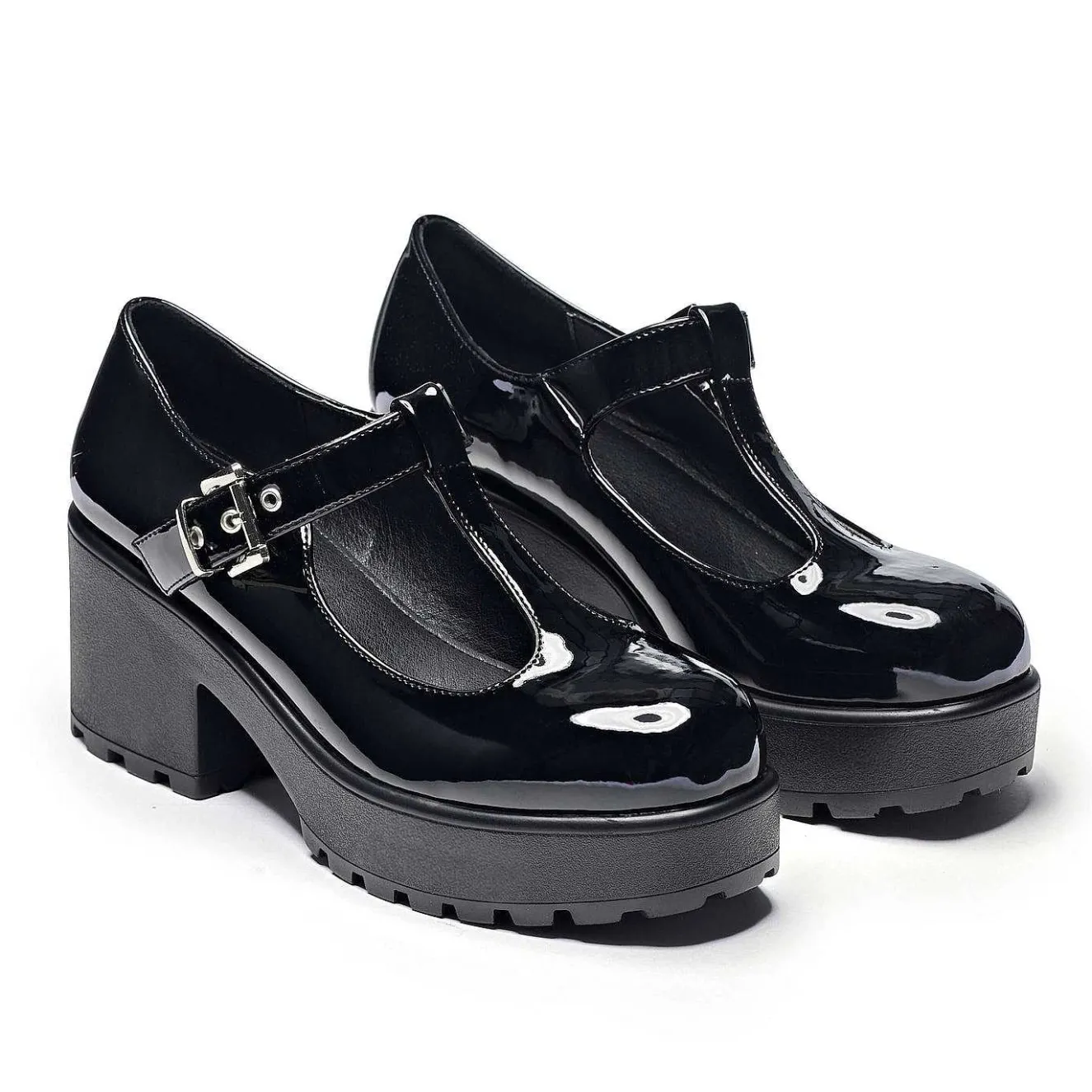Black Patent Chunky Platform Mary Jane Shoes<KOI footwear Discount
