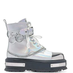 Borin Hardware Platform Boots - Silver Hologram<KOI footwear Hot