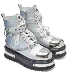 Borin Hardware Platform Boots - Silver Hologram<KOI footwear Hot