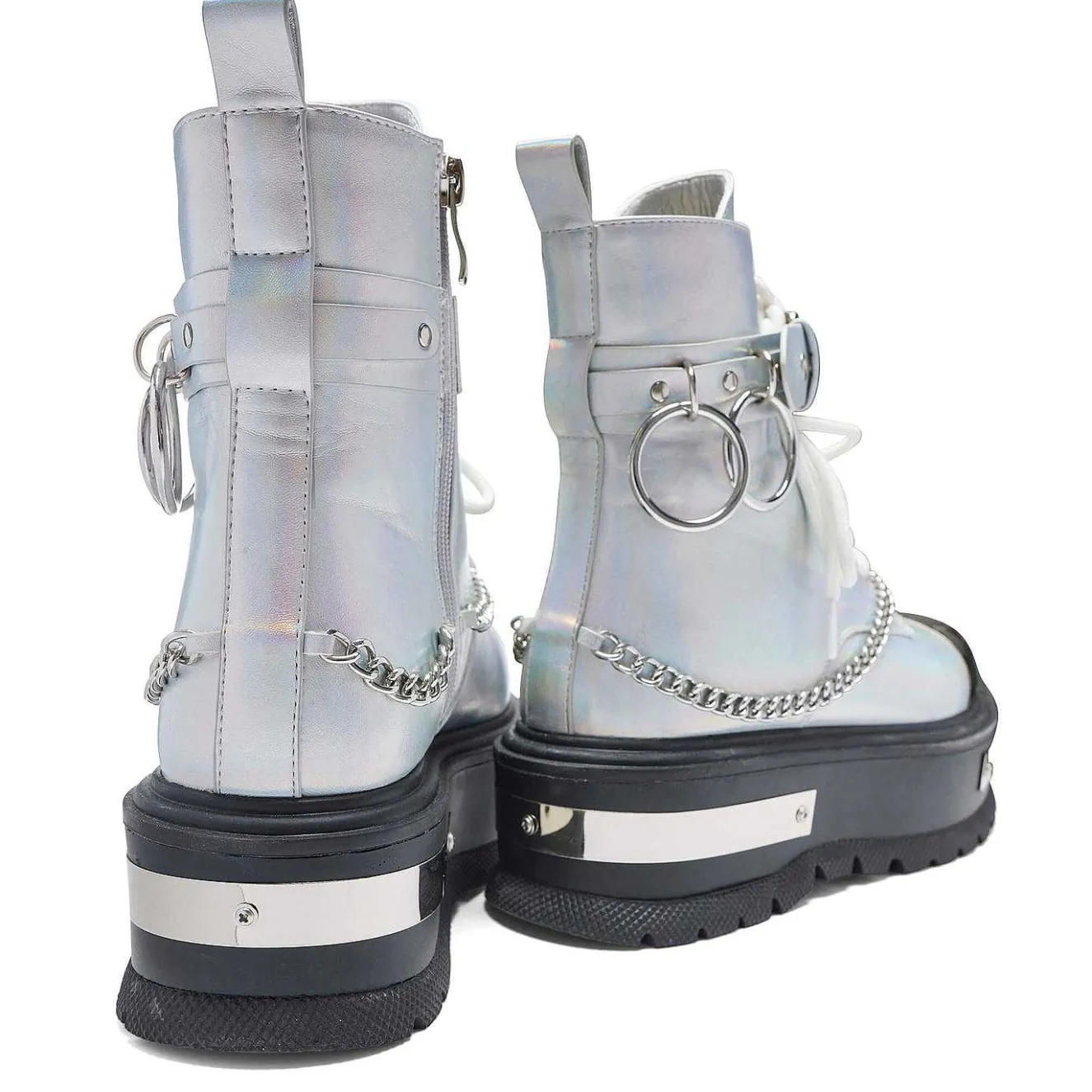 Borin Hardware Platform Boots - Silver Hologram<KOI footwear Discount
