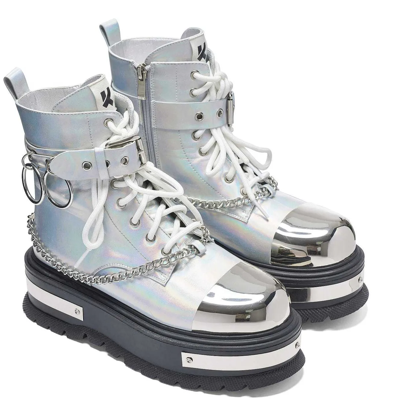 Borin Hardware Platform Boots - Silver Hologram<KOI footwear Discount