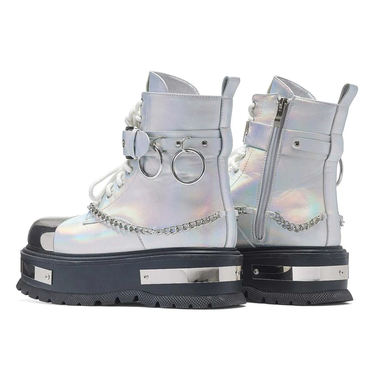 Borin Hardware Platform Boots - Silver Hologram<KOI footwear Discount