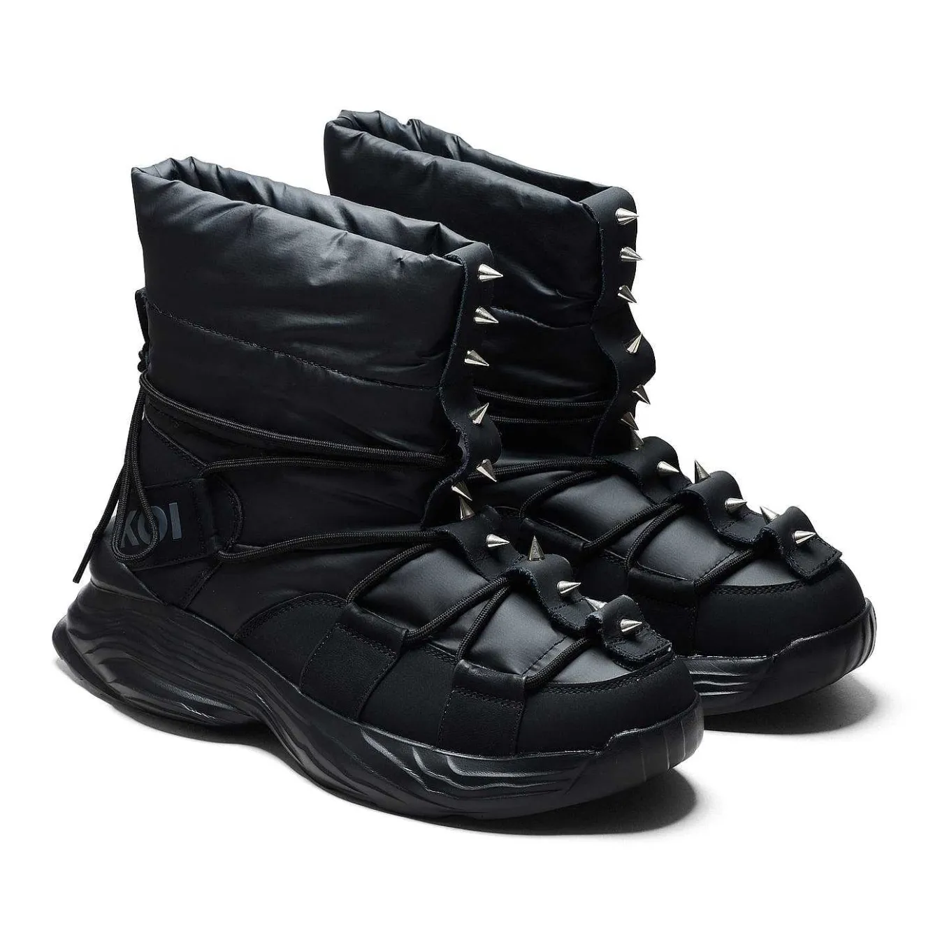 Cauldrife Demons Men'S Spiked Snow Boots - Black |<KOI footwear New