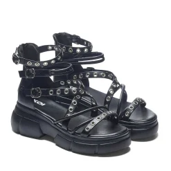 Dark Writings Strappy Chunky Sandals - Black<KOI footwear Sale