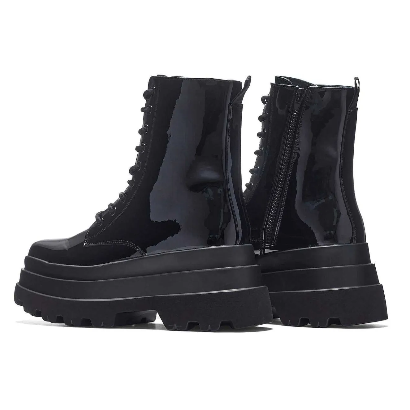 Deathwatch Trident Patent Platform Boots<KOI footwear Online