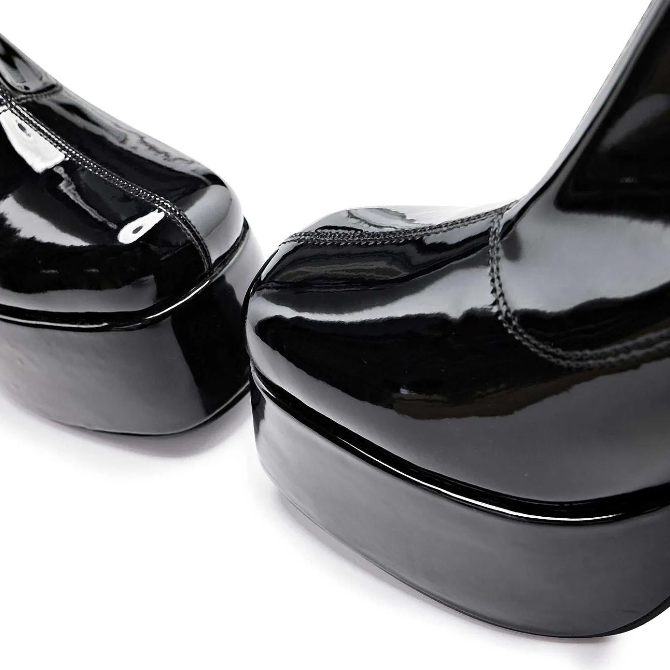Delano Men'S Black Patent Platform Heeled Boots<KOI footwear