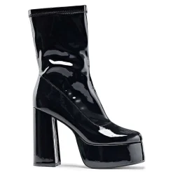 Delano Men'S Black Patent Platform Heeled Boots<KOI footwear Outlet