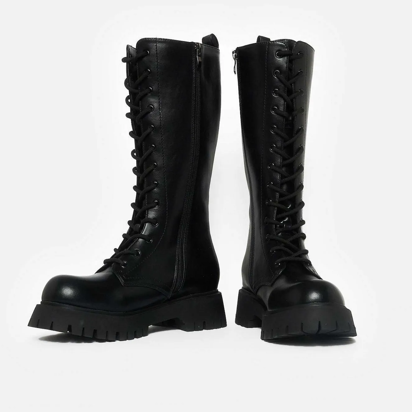 Deltora Black Lace Up Long Boots<KOI footwear