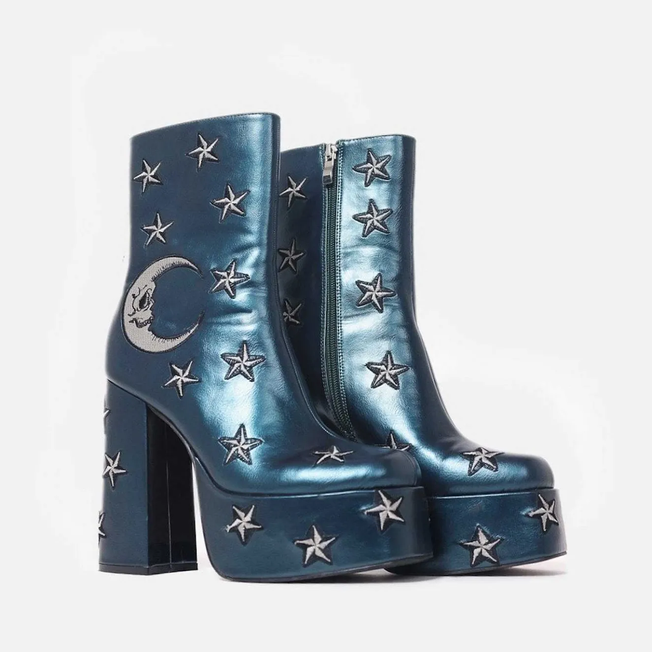 Dreams Of Mooncraft Teal Heeled Boots<KOI footwear New