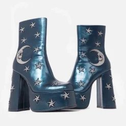 Dreams Of Mooncraft Teal Heeled Boots<KOI footwear New