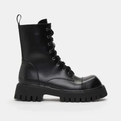 Gimli Men'S Black Square Toe Lace Up Boots<KOI footwear Sale