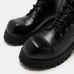 Gimli Men'S Black Square Toe Lace Up Boots<KOI footwear New
