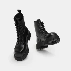 Gimli Men'S Black Square Toe Lace Up Boots<KOI footwear Best