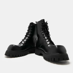 Gimli Men'S Black Square Toe Lace Up Boots<KOI footwear Outlet