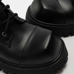 Gimli Men'S Black Square Toe Lace Up Boots<KOI footwear Outlet