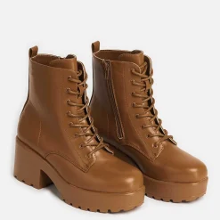 Gin Burnt Orange Platform Military Boots<KOI footwear Online