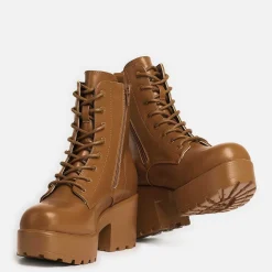 Gin Burnt Orange Platform Military Boots<KOI footwear Online