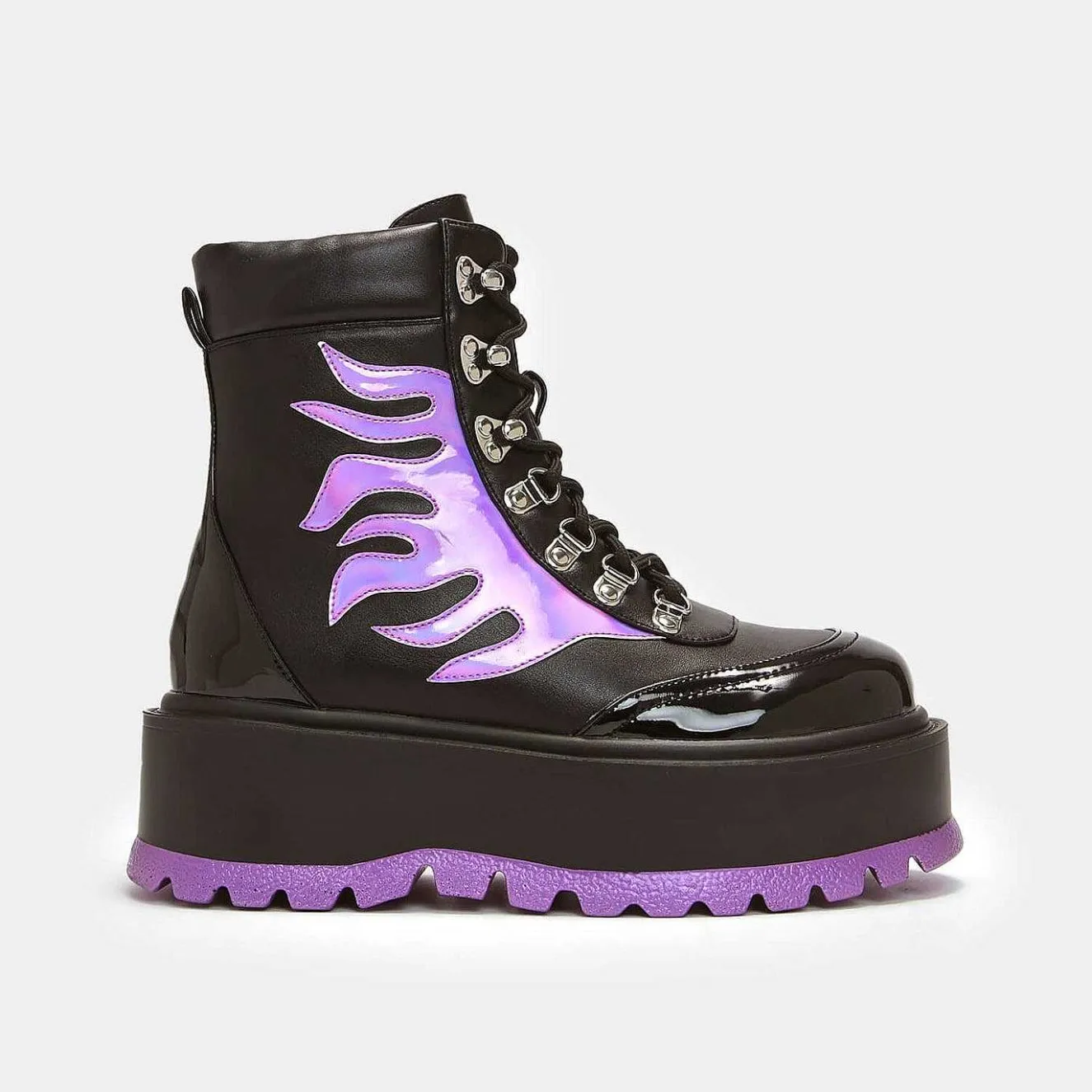 Helios Purple Hologram Flame Boots<KOI footwear