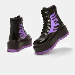 Helios Purple Hologram Flame Boots<KOI footwear