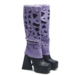 Jam Monster Heeled Long Boots - Purple<KOI footwear New