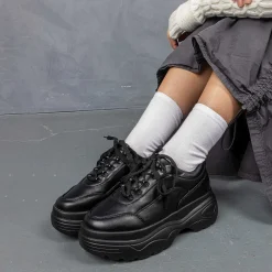 Jennie Striker Black Chunky Bubble Trainers<KOI footwear Clearance