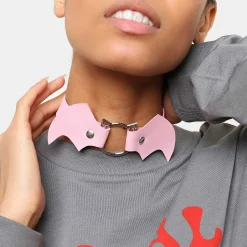 Kawaii Baby Pink Bat Choker<KOI footwear Sale