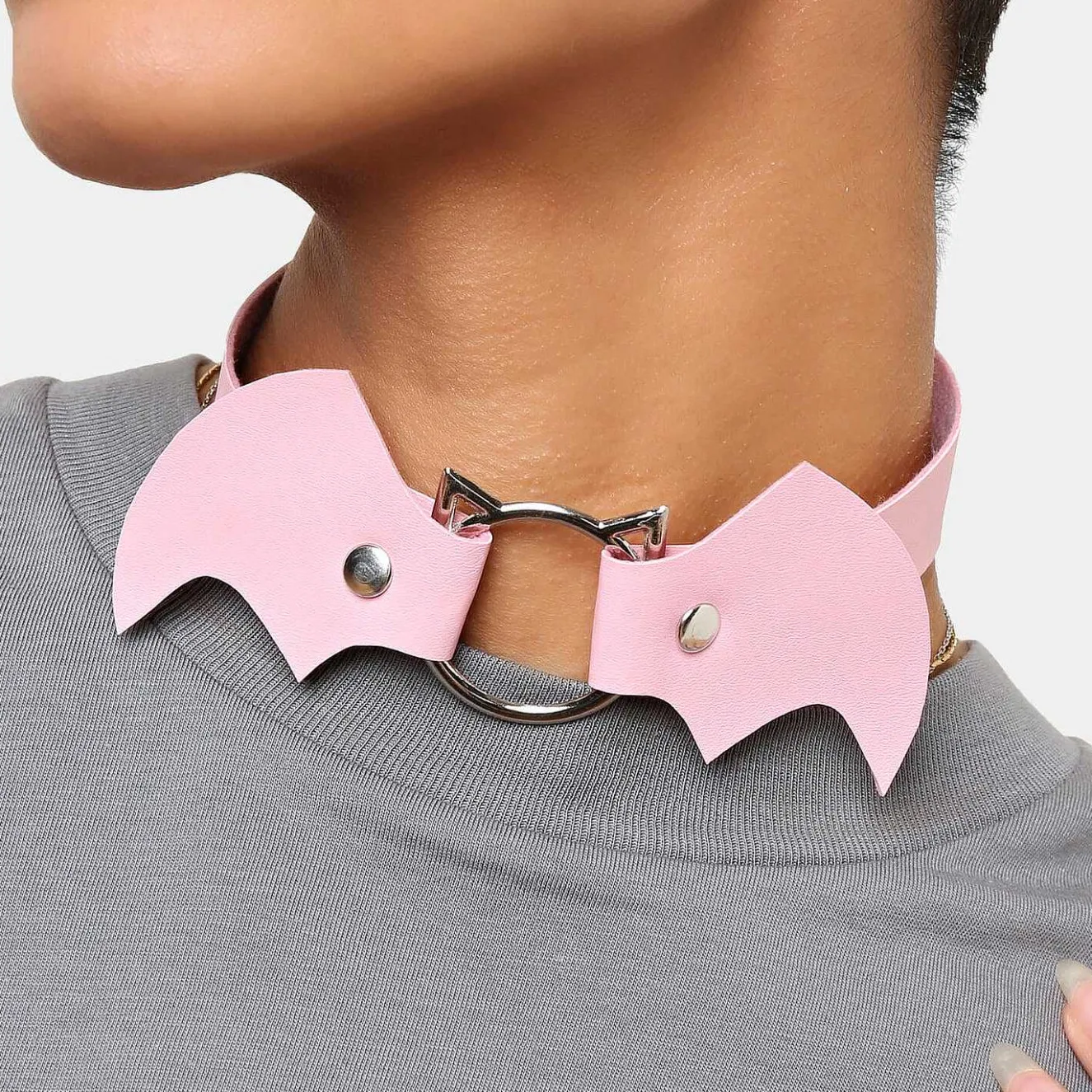 Kawaii Baby Pink Bat Choker<KOI footwear Sale