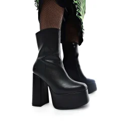 Lexus Black Platform Heeled Boots<KOI footwear Online