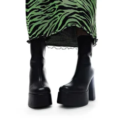 Lexus Black Platform Heeled Boots<KOI footwear Online