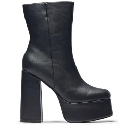 Lexus Black Platform Heeled Boots<KOI footwear Online