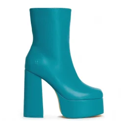 Lexus Steel Blue Platform Heeled Boots<KOI footwear Online
