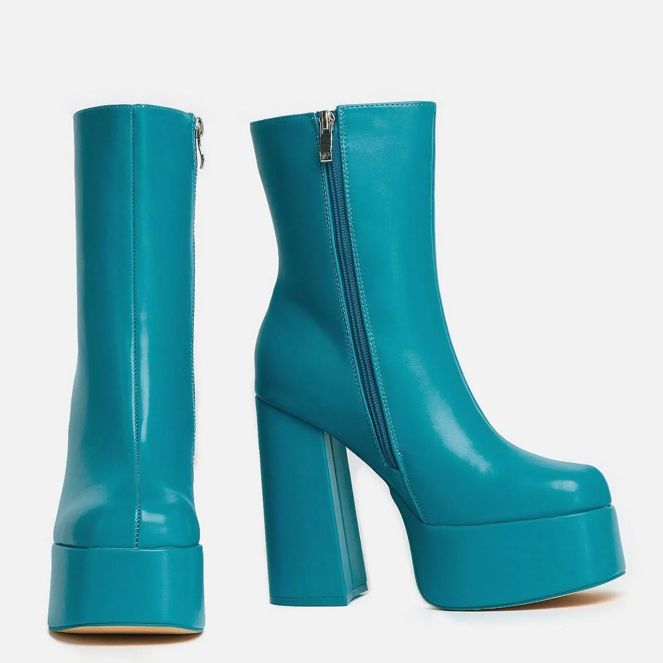 Lexus Steel Blue Platform Heeled Boots<KOI footwear New