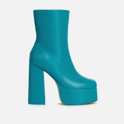 Lexus Steel Blue Platform Heeled Boots<KOI footwear New