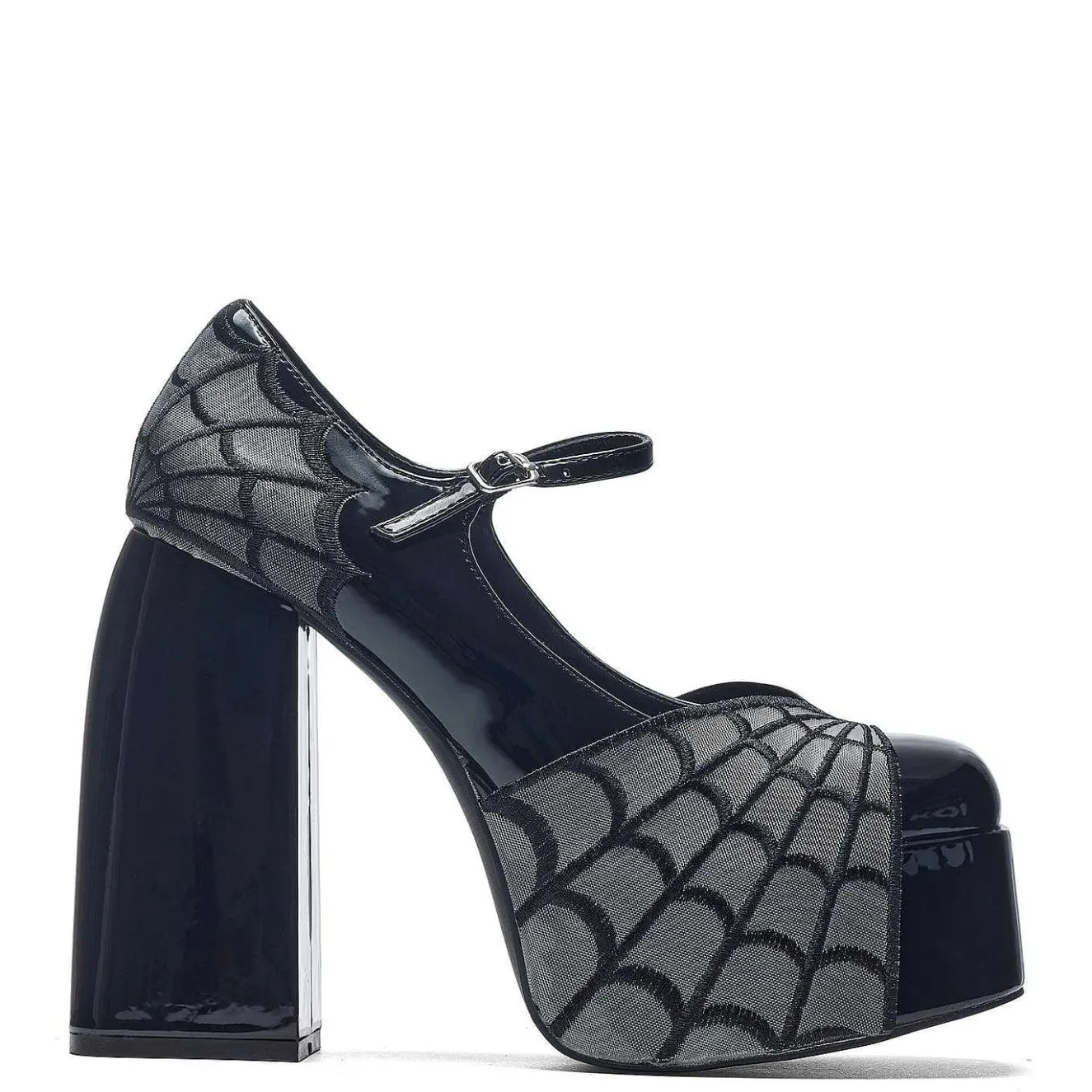 Octavia Web Platform Heels - Black<KOI footwear Hot